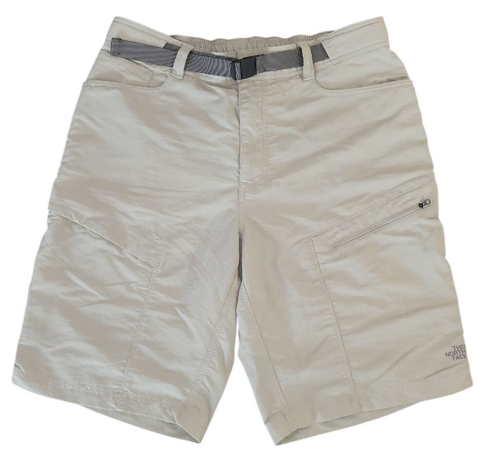 The North Face Cargo Shorts Mens L Khaki Belted Hiking EUC